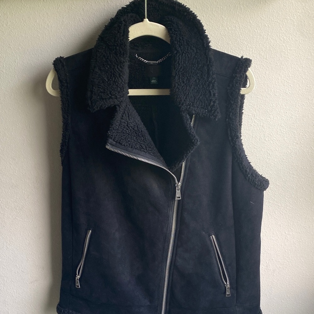Ralph Lauren Black Shearling Vest
